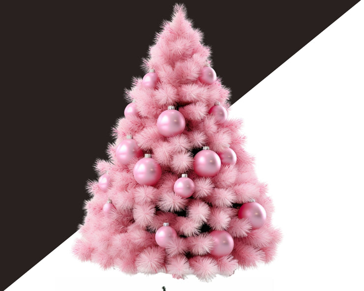 Pink Christmas Trees Clipart Bundle