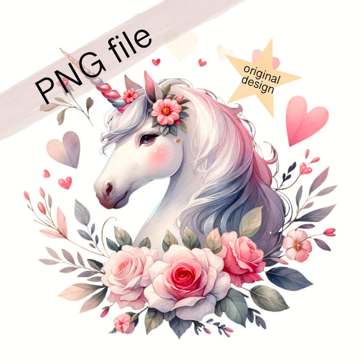 Magical Unicorn Head PNG Digital Clipart