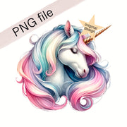 Magical Unicorn Head PNG Digital Clipart
