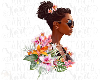 African American Summer Girl Png | Girl With Sunglasses