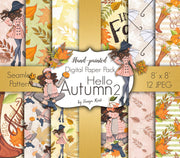 Hello Autumn Digital Paper - Dark Skin Toned
