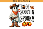 Boot Scootin' Spooky for Sweatshirt, Wild West Halloween Design, Country Western Ghost PNG, Ready-to-Press, Halloween Graphic, Cowboy Ghost