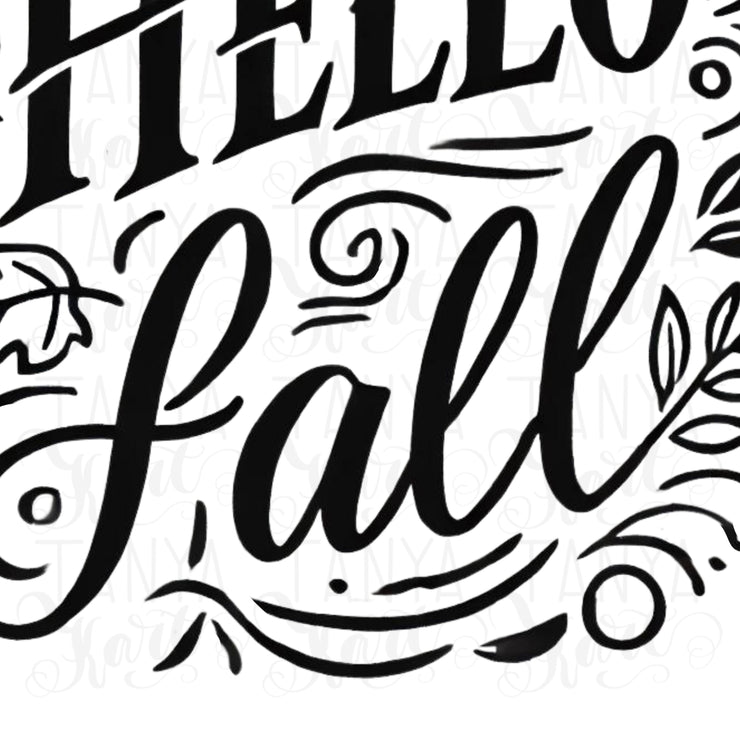 Hello Fall PNG Digital Print for Crafting, Autumn Leaves Sublimation Designs, Retro Fall Vibes Digital Downloads for T-Shirts