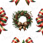 Christmas Coquette Bow PNG | Red and Green Bow for Preppy Holiday Designs, Sublimation, & Merry Christmas Art