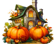 Autumn Fantasy Houses Clipart Bundle