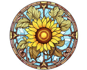 Sunflowers Stained Glass Clipart