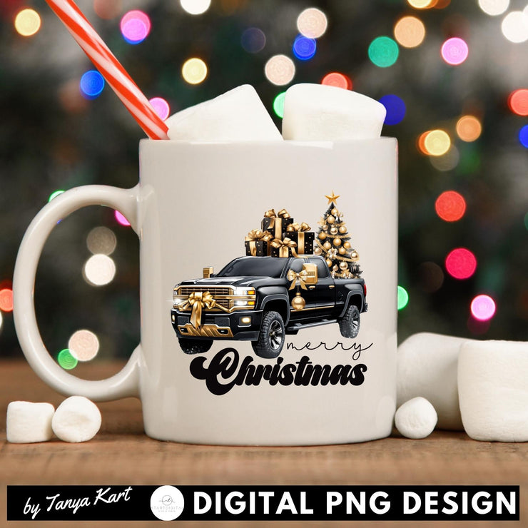 Merry Christmas Truck Sublimation Download