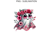 Retro Hippie Ghost PNG, Sublimation Download, Floral Halloween Transfer, Trendy Cute Ghost PNG, High Resolution Sublimation