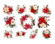 Christmas Floral Clipart Bundle