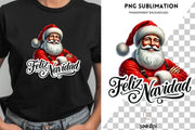 Feliz Navidad PNG, Santa Claus PNG Digital Download, Christmas Shirt Designs, Holiday PNG Design, Instant Download for Card Making, Crafting