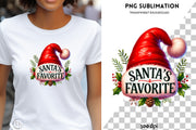 Santa's Favorite, Retro Santa Hat PNG for Cozy Christmas, Sublimation Design, Holiday Sublimation, Fun & Cozy Season Design