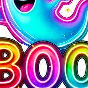 Neon Boo Ghost PNG Digital Download, Halloween Sublimation Design, Ghost Sublimation PNG, Halloween Tshirt Design, Transparent Design