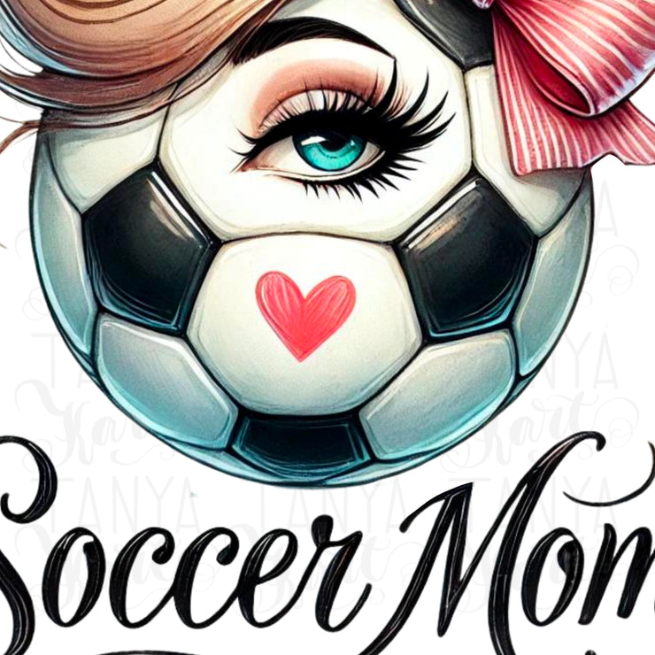 Soccer Mom for Shirt, Coquette Game Day Style, Soccer Designs & Retro Sublimation Shirt for Sport Mom, Digital Download PNG, Soccer Mom Life