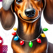 Christmas Dachshund PNG, Cute Christmas Dog Sublimation Design for Digital Prints, Tumbler & T-Shirt Designs, Pet Holiday Card Making