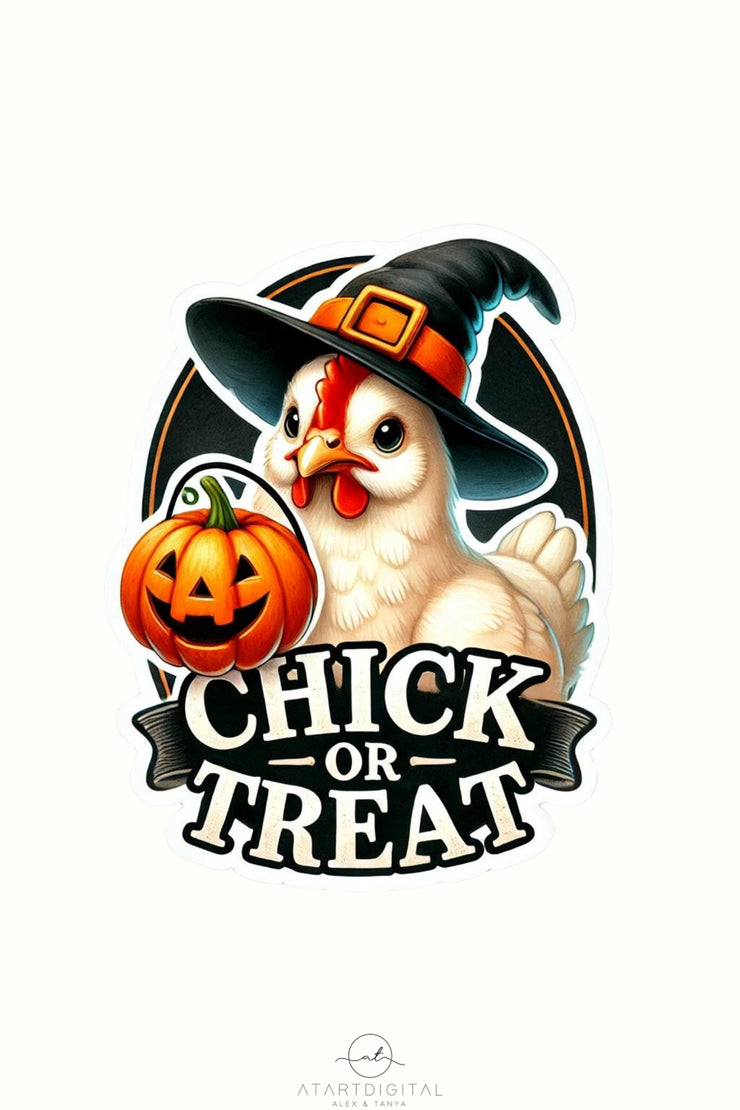 Chick or Treat Shirt Design for Chicken Lovers & Farm Animal Digital Download, Cute Chicken PNG, Sublimation for T-Shirts, Halloween Chicken