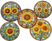 Sunflowers Stained Glass Clipart