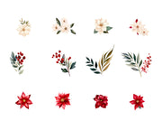 Christmas Floral Clipart Bundle