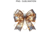 Christmas Lights Coquette Bow, Holiday PNG Design, Christmas Bow Sublimation Download, Bow PNG for Christmas Shirt Designs