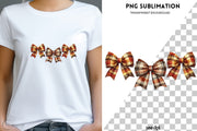 Autumn Bow Print, Seasonal Coquette Design, Cozy Fall Vibes, Sublimation Bow for Thanksgiving, Fall Shirt Design, Aesthetic Coquette Bow PNG