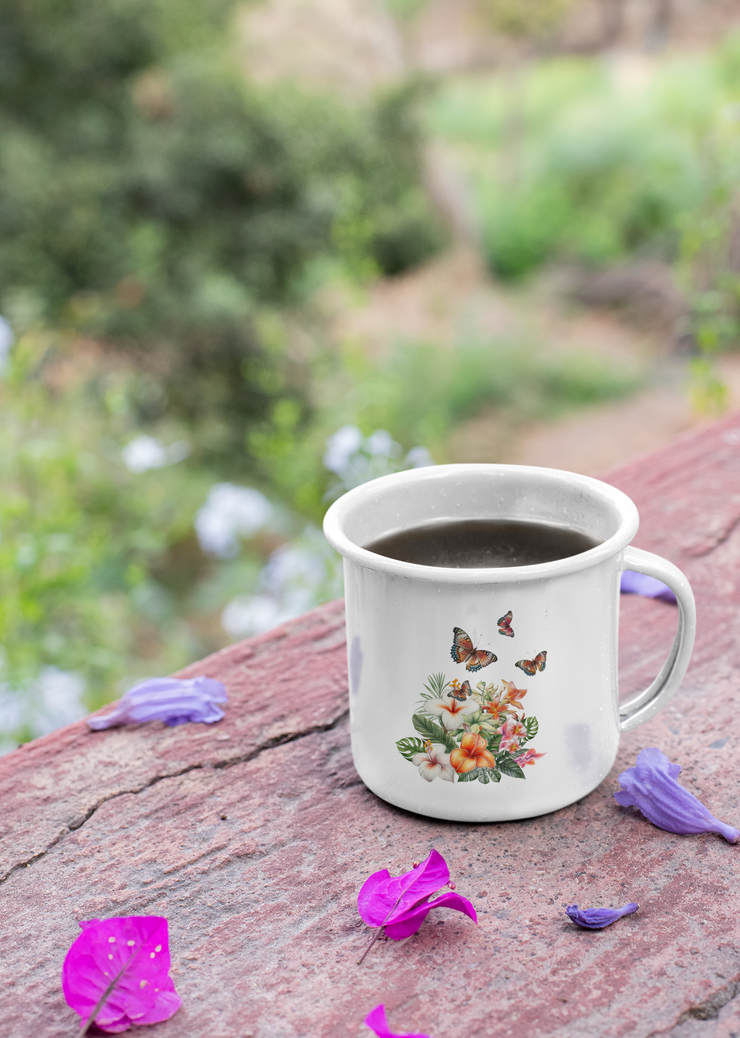 Tropical Flowers Png With Butterflies | PNG Digital Download