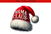 Mama Claus PNG for Shirt, Holiday Winter Design, Christmas Coquette Santa Hat, Retro Xmas Design, Mama Claus 2025, Cozy Christmas Club PNG