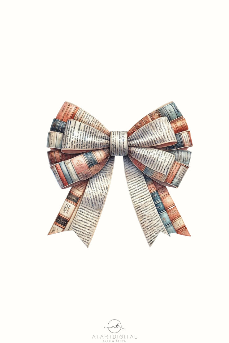 Bookish Bow PNG, Coquette Aesthetic for Book Lover & Bookworm Stickers, Preppy Books, Social Club Designs, Coquette Bookish Bow PNG