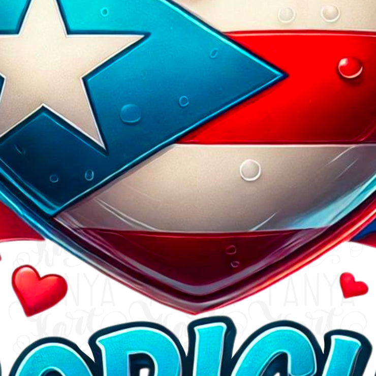 Boricua Puerto Rican Flag PNG | Latina Shirt Digital Print for Sublimation, Card Making & Digital Crafting