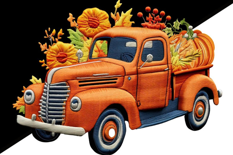 Fall Truck with Pumpkins PNG