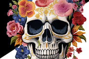 Gothic Floral Skull PNG Design for Sublimation