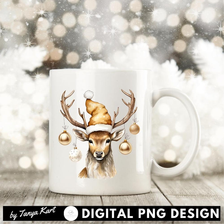 Christmas Deer Digital File for T-Shirt Design