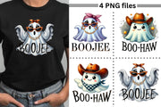 Ghostly PNG Graphics Set, Cute Ghosts Clipart for Sublimation, Ghost Shirt Design, Boo Jee Ghost PNG, Boo Haw, Graphic for Print on Demand