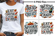 Spooky Season Bundle: Cute Halloween Quotes PNG for Sublimation Design, Digital Downloads, Halloween Shirt, Print on Demand, Digital Files