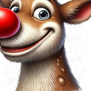 Funny Reindeer Christmas PNG | Cute Deer Sublimation Design for Digital Prints, Card Making & T-Shirts, Christmas Deer PNG, Reindeer Face