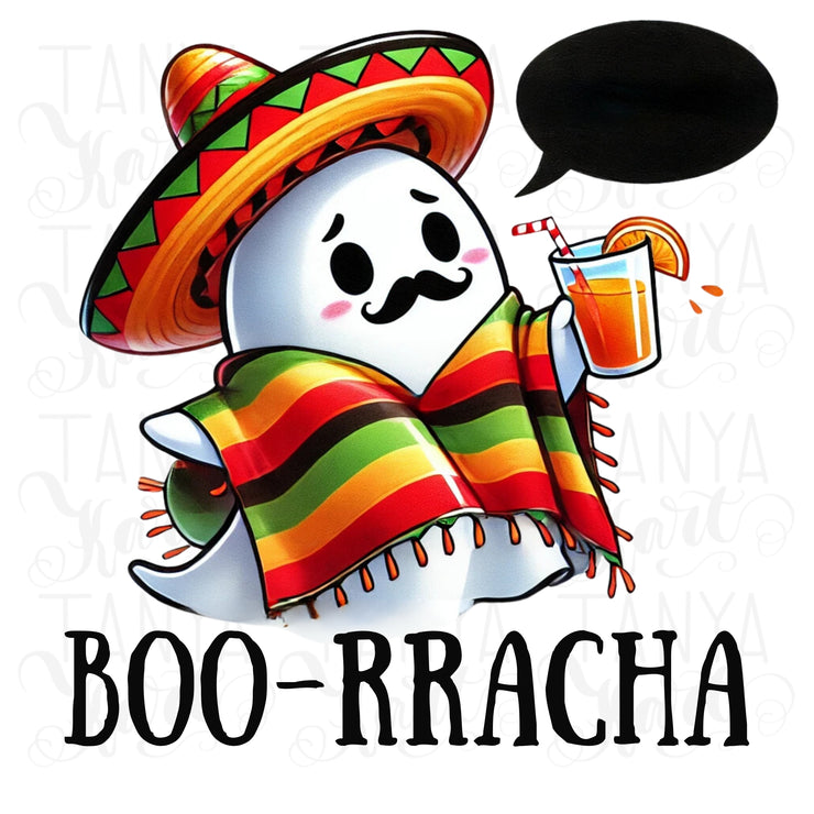 Boo Rracha Ghost, Funny Spanish Halloween Design for Halloween Shirts, Tricotri Mexican Halloween PNG, Funny Drunk Ghost, Hispanic Designs