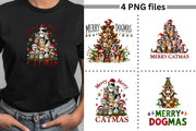 Merry Dogmas & Catmas PNG, Funny Pet Christmas PNG Set, Festive Animal PNG Bundle, Christmas Sublimation Designs, Holiday Digital Prints