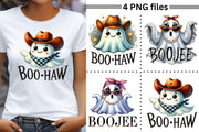 Ghostly PNG Graphics Set, Cute Ghosts Clipart for Sublimation, Ghost Shirt Design, Boo Jee Ghost PNG, Boo Haw, Graphic for Print on Demand