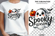 Adorable Spooky Ghost Sublimation Design for T-Shirt, Transparent PNG, Retro Ghost PNG for Unique Creations, Spooky Season, Digital Download