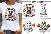 Stay Spooky Halloween Watercolor Sublimation Files, Ghost Shirt PNG Digital Download, Halloween Design for Commercial Use, DTF PNG Designs