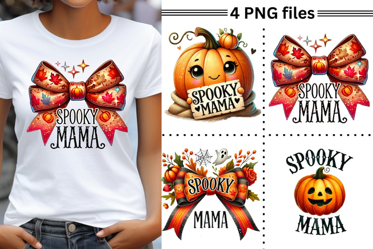 Spooky Mama PNG, Fall Aesthetic Bundle, Halloween, Thanksgiving, Trending Pngs, Coquette & Gothic Designs, Sublimation Pack, Bow, Fall Vibes