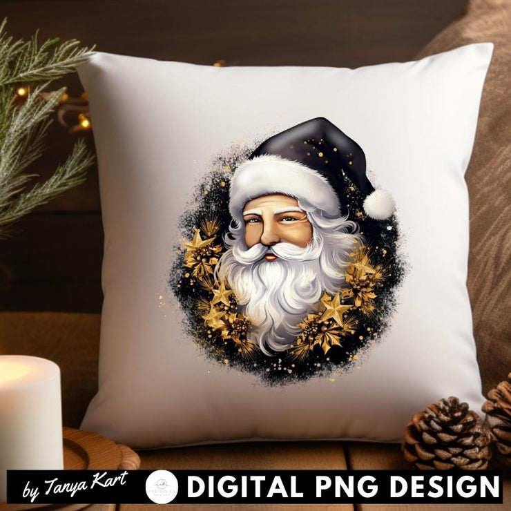 Christmas PNG Designs - Santa Claus Face Sublimation Designs