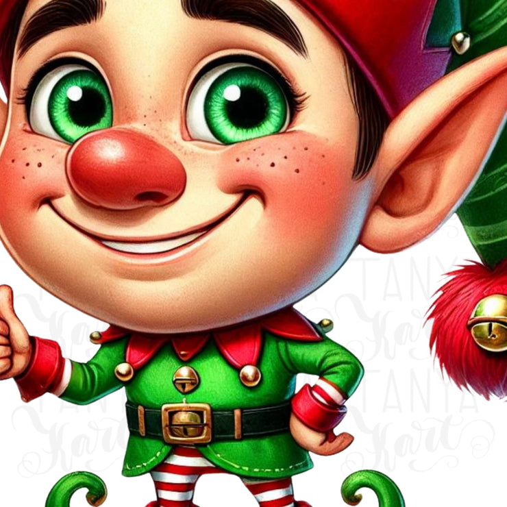 Christmas Elf Sublimation PNG | Digital Download for Card Making, T-Shirts, and Merry Christmas Designs