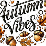 Autumn Vibes PNG Digital Prints, Card Making & T-shirt Designs, Retro Fall Leaves Sublimation PNG, Digital Crafting, Autumn PNG Design