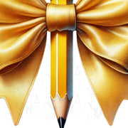 Teacher Pencil PNG, Coquette Pencil with Bow, Trendy Teacher Design, School Vibes, Kids School PNG, Aesthetic for Coquette Teacher Shirts