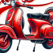 Ciao Bella Italian PNG | Red Scooter and Italy Digital Download for Card Making & Sublimation Designs