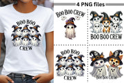 Boo Boo Crew Ghost Shirt PNG, Halloween Design Sublimation File, Stay Spooky, DTF PNG Designs, Transparent for Commercial Use, Spooky Vibes