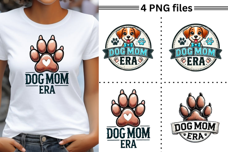 Dog Mom Era PNG, Retro Mother's Day Gift, Digital Print, Dog Paw Sublimation Design, Cute Dog Owner Gift, Instant Download, Transparent