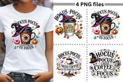 Hocus Pocus I Need Coffee Png, Halloween Coffee Bundle, Funny Shirt Designs, PNGs for Sublimation, Print on Demand, Coffee Quotes PNGs