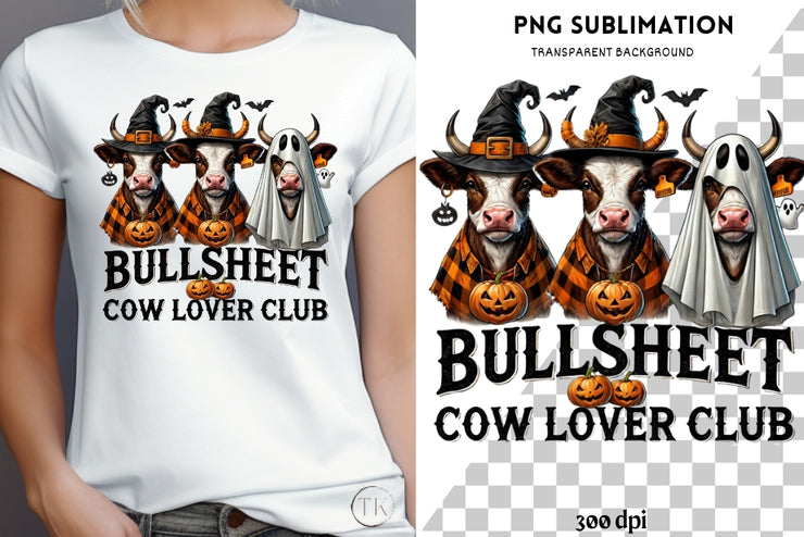 Bullsheet Png, Funny Halloween Cow, Highland Cow Pumpkin & Heifer Sublimation Design, Western Bullsheet Shirt for Spooky Season