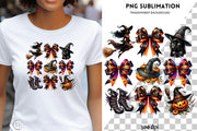 Halloween Coquette Bow PNG, Sublimation Digital Download, Fall Vibes Sublimation for Halloween Shirts, Retro Halloween PNG