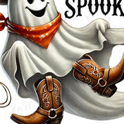 Boot Scootin' Spooky Western Fall PNG, Transparent Halloween Graphic, Wild West Cowboy Ghost Halloween PNG, Country Western Ghost